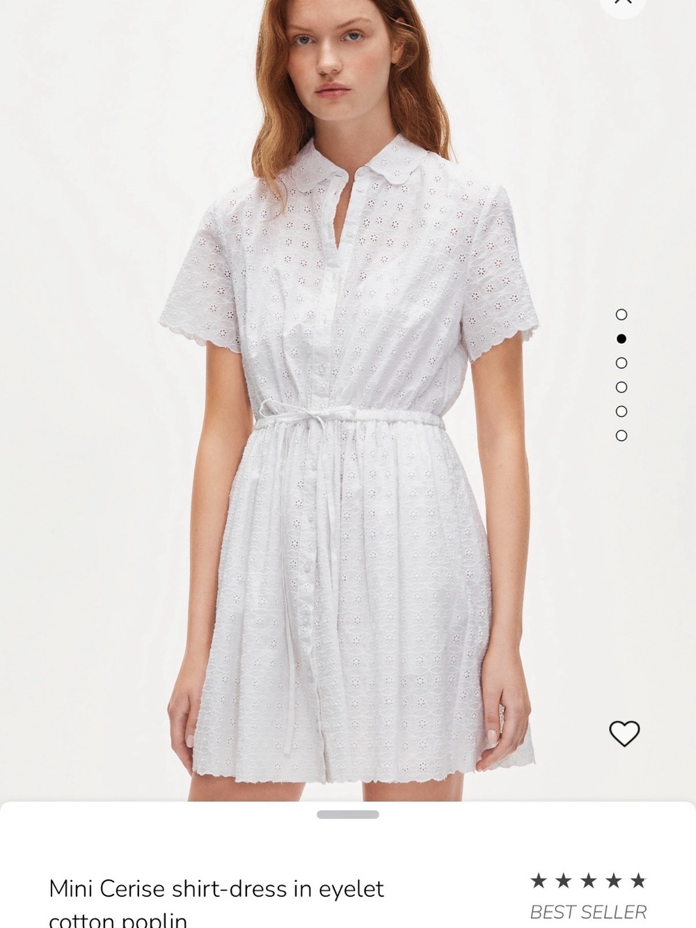 J. Crew Mini Cerise shirt-dress in eyelet cotton poplin